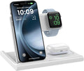 3 in 1 iPhone Charging Station for iPhone 12-17 Pro/Pro Max/Plus, Wireless Charger for AirPods 2/3/4/Pro and Apple Watch Ultra 3-2/11-6/SE,White
