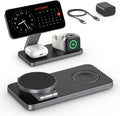 EXW Charging Station for iPhone 17- 12 Series, Apple Watch, Airpods, Wireless Charging Dock, FLEX-Z (All Black)