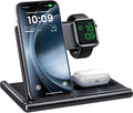 3 in 1 iPhone Charging Station for iPhone 12-17 Pro/Pro Max/Plus, Wireless Charger for AirPods 2/3/4/Pro and Apple Watch Ultra 3-2/11-6/SE,Black